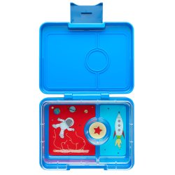 Yumbox - Snack Madkasse m. 3 rum - Surf Blue/Rocket