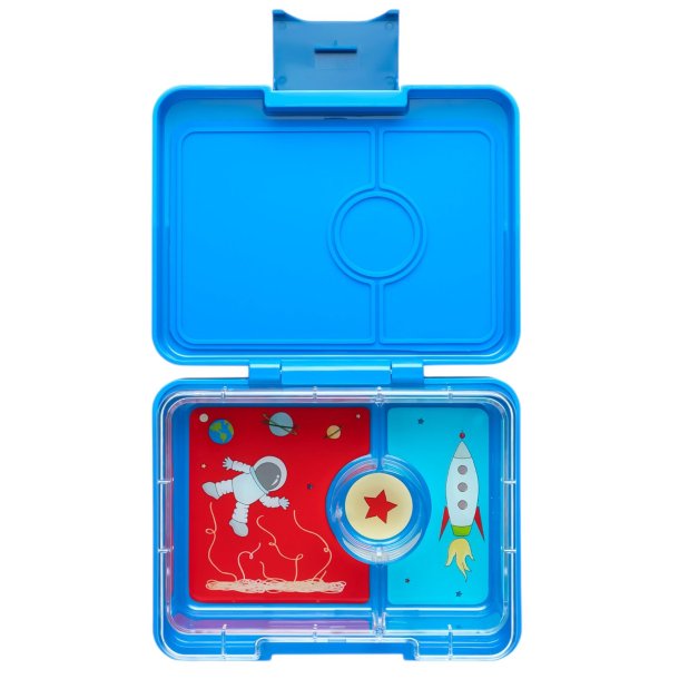 Yumbox - Snack Madkasse m. 3 rum - Surf Blue/Rocket