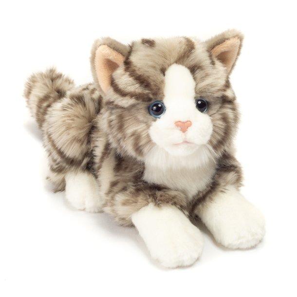 Teddy Hermann - Liggende kat gr&#229; 20 cm