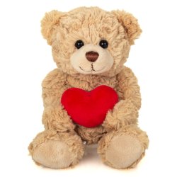 Teddy Hermann - Beige bamse med hjerte 20 cm