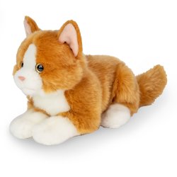 Teddy Hermann - Liggende kat r&#248;d 20 cm