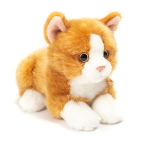 Teddy Hermann - Liggende kat rød 20 cm