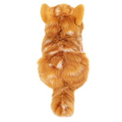 Teddy Hermann - Liggende kat r&#248;dstribet 20 cm