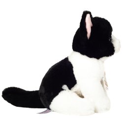 Teddy Hermann - Siddende kat sort-hvid 20 cm