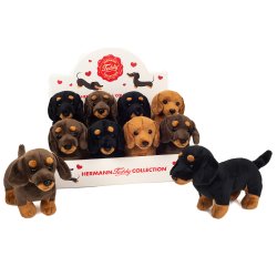Teddy Hermann - Stående gravhund 21 cm - 8 assorterede