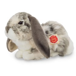 Teddy Hermann - Liggende kanin gr&#229;-hvid 30 cm