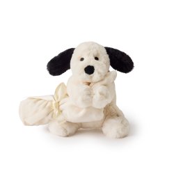 Teddy Hermann - Nusseklud - Hund sort-hvid