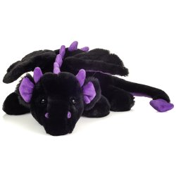 Teddy Hermann - Dragen Logan 32 cm - sort-lilla