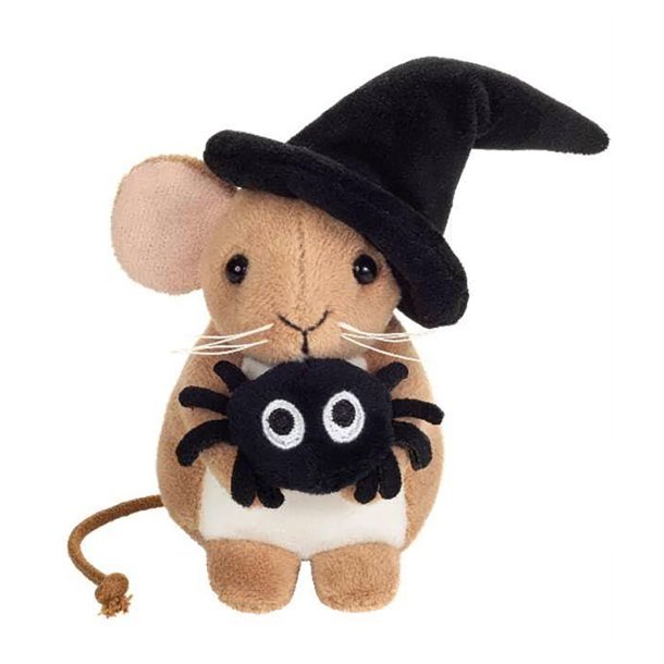 Teddy Hermann - Mus med edderkop 11 cm - Halloween