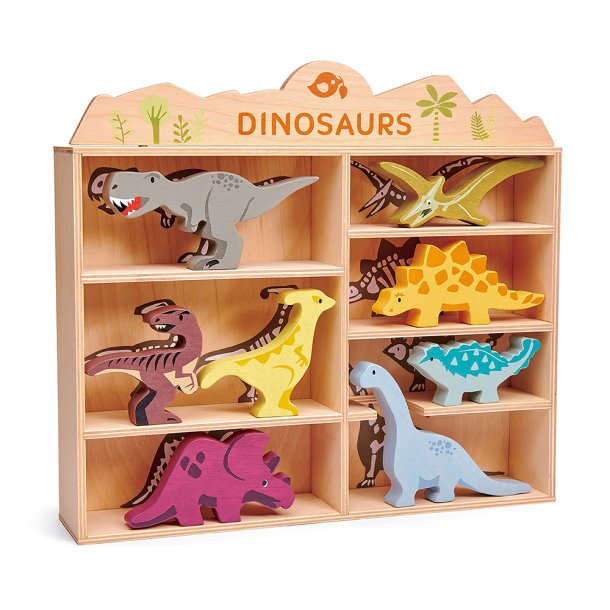 Tender Leaf - S&#230;ttekasse med 8 tr&#230;dyr - Dinosaurer