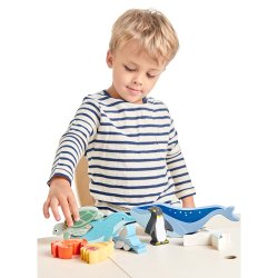 Tender Leaf - S&#230;ttekasse med 10 tr&#230;dyr - Havet