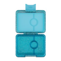Yumbox - Snack Madkasse m. 3 rum - Twinkle Aqua Glitter/Aqua Clear