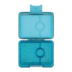 Yumbox - Snack Madkasse m. 3 rum - Twinkle Aqua Glitter/Aqua Clear