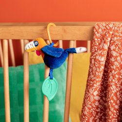 Moulin Roty - Aktivitetstøjdyr med ophæng - Næsehornsfuglen Litchi - La forêt Mawa