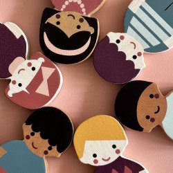 Mentari - Dukkehusfigurer - Familie med hund